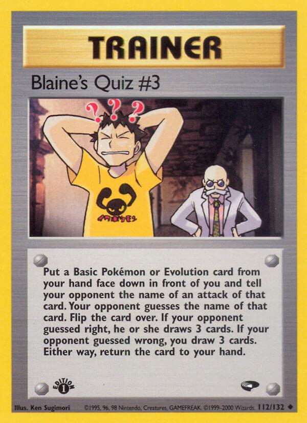 Carte Pokémon: Blaine's Quiz #3  [Quiz N°3 d'Auguste]