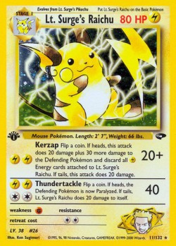 Carte Pokémon: Lt. Surge's Raichu