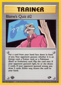 Carte Pokémon: Blaine's Quiz #2