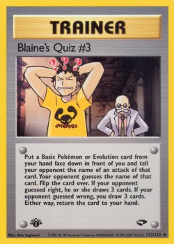 Carte Pokémon: Blaine's Quiz #3 
