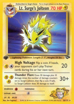Carte Pokémon: Lt. Surge's Jolteon
