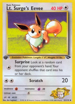 Carte Pokémon: Lt. Surge's Eevee