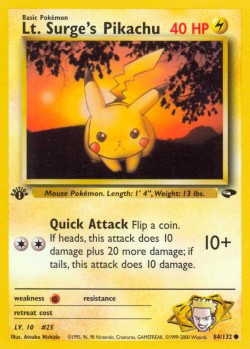 Carte Pokémon: Lt. Surge's Pikachu