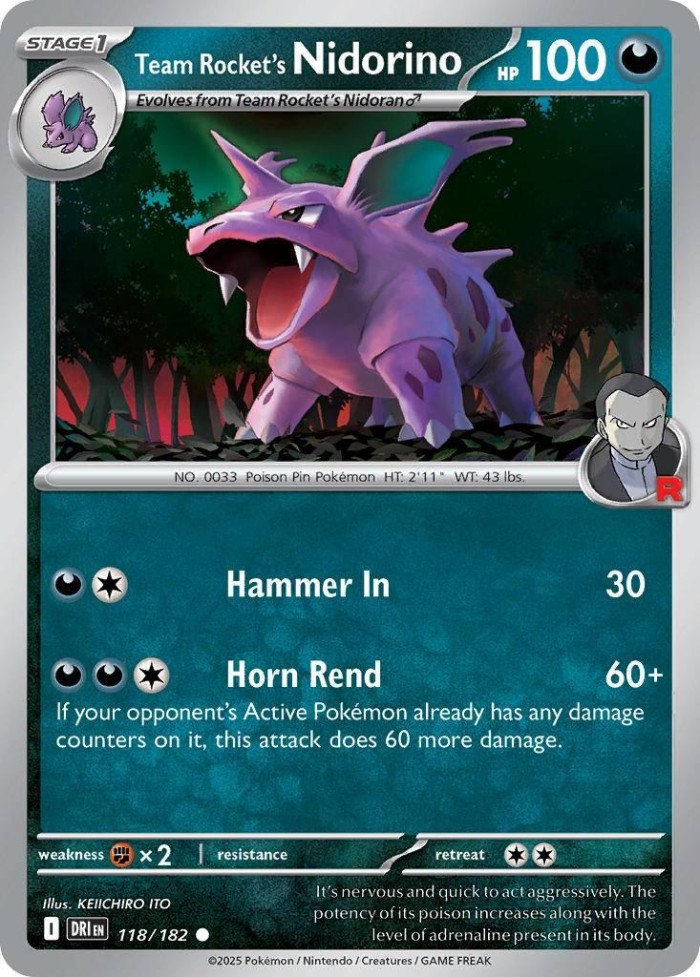 Carte Pokémon: Team Rocket's Nidorino [Nidorino de la Team Rocket]
