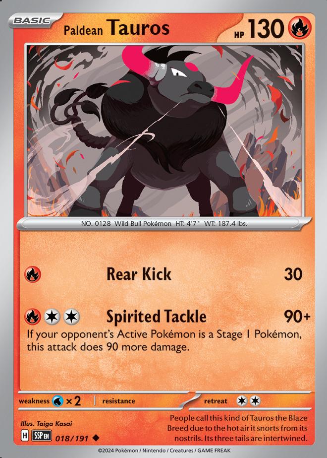 Carte Pokémon: Paldean Tauros [Tauros de Paldea]