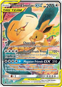 Carte Pokémon: Eevee & Snorlax GX