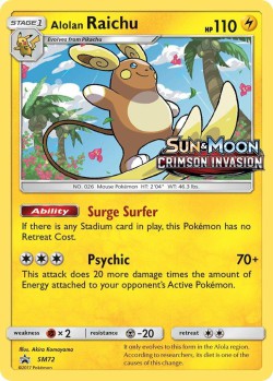 Carte Pokémon: Alolan Raichu