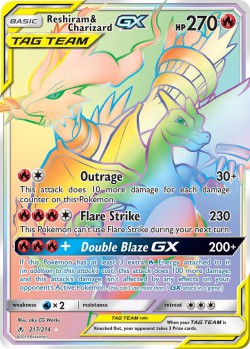 Carte Pokémon: Reshiram & Charizard GX