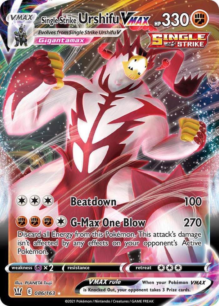 Carte Pokémon: Single Strike Urshifu VMAX [Shifours Poing Final VMAX]