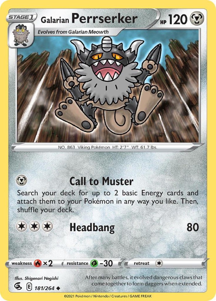 Carte Pokémon: Galarian Perrserker [Berserkatt de Galar]