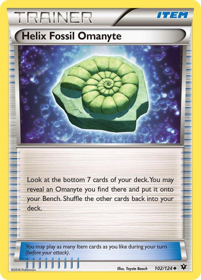 Carte Pokémon: Helix Fossil Omanyte [Fossile Nautile Amonita]