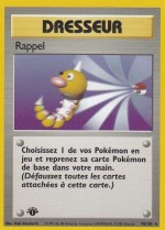 Carte Pokémon: Rappel
