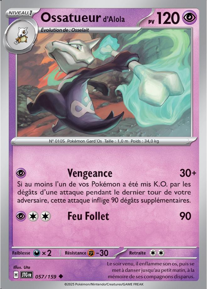 Carte Pokémon: Ossatueur d'Alola