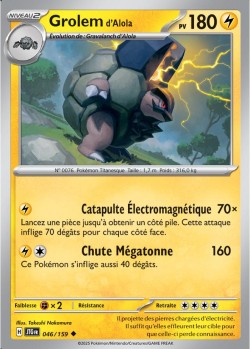Carte Pokémon: Grolem d'Alola