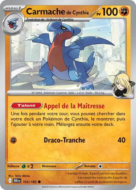 Carte Pokémon: Carmache de Cynthia