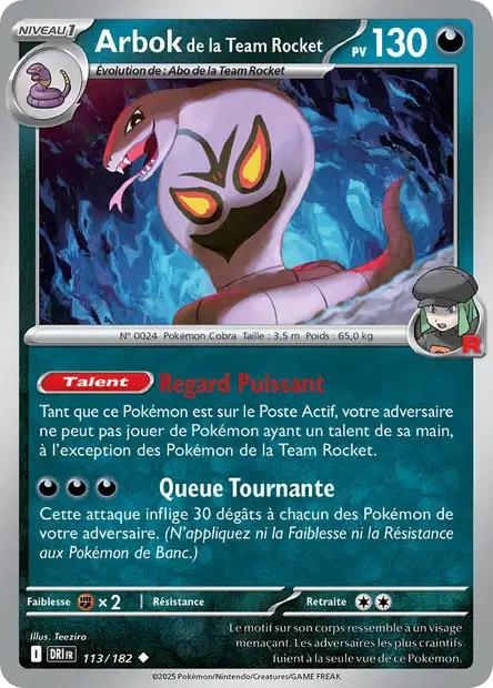 Carte Pokémon: Arbok de la Team Rocket