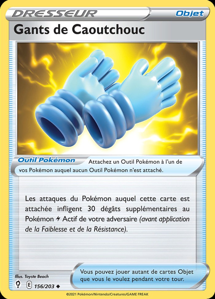 Carte Pokémon: Gants de Caoutchouc