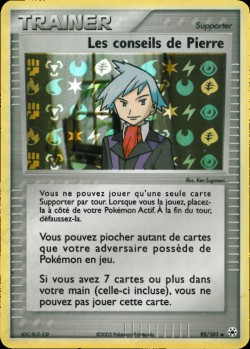 Carte Pokémon: Les conseils de Pierre