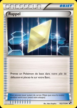 Carte Pokémon: Rappel